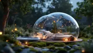 dormir dans une bulle étoilée avec jacuzzi privé
