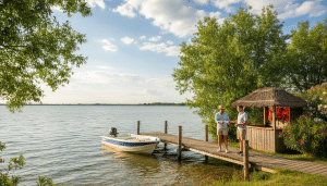 louez un bateau au lac de biscarrosse et profitez d'une aventure unique. paiement sécurisé accepté par chèque ancv pour une réservation facile et pratique.