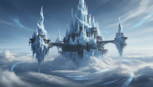 explorez le plan élémentaire de l'air et aventurez-vous dans le palais de glace et de fer, un lieu mystique où s'entremêlent magie et éléments naturels.