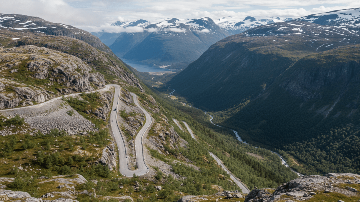 découvrez aurlandsfjellet, une route spectaculaire offrant des paysages à couper le souffle entre aurlandsvangen et lærdalsøyri, idéale pour les amateurs de nature et de sensations fortes.