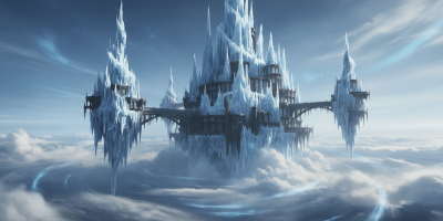 explorez le plan élémentaire de l'air et aventurez-vous dans le palais de glace et de fer, un lieu mystique où s'entremêlent magie et éléments naturels.