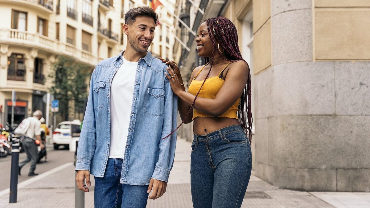 Happy Friends in the Street