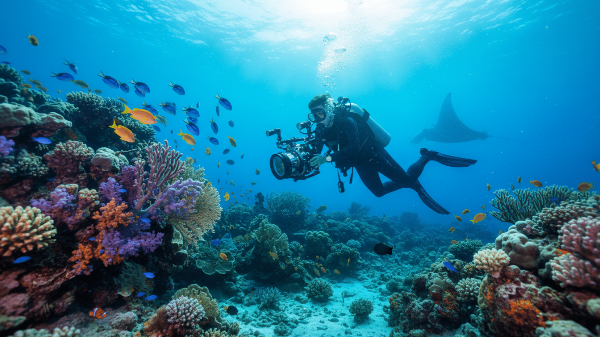 plongeur-photographe-recif-corail-raie-manta